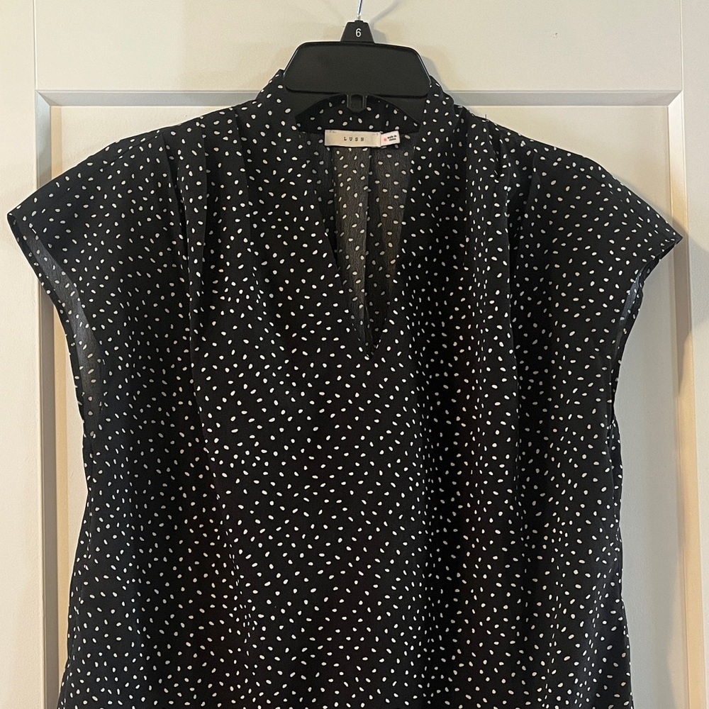 Black and White Polka Dot Blouse by Lush